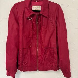 Jeffrey Banks Men's Vintage Red/Burgandy Fabric Windbreaker Jacket